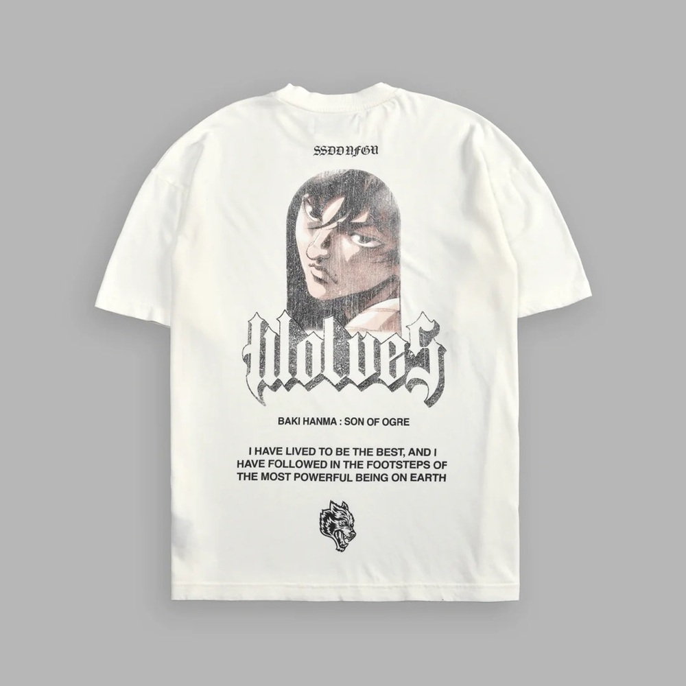 DARC SPORT  BAKI cream color Graphic T-Shirt medium oversized